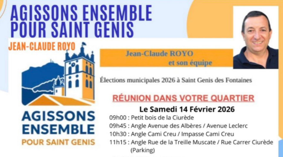 Réunion dans votre quartier le samedi 14 février 2026 image