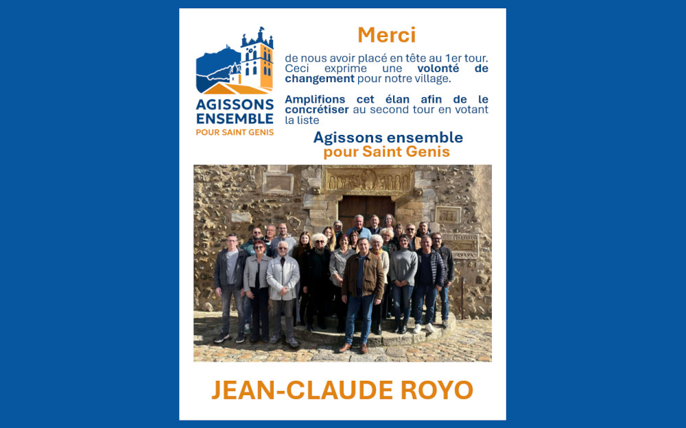 🙏🏻 MERCI ! Dimanche, avec 42,70 % des voix, vous avez placé notre liste en tête au premier tour de cette élection municipale.